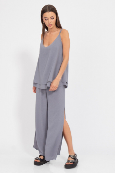 Брюки палаццо с разрезами по бокам, летние Kivviwear 4190.01 - фото 2