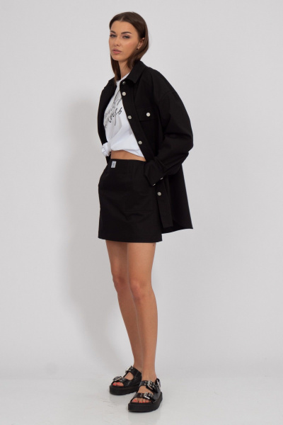 Блуза из джинсовой ткани и хлопка, свободный силуэт Kivviwear 4193.02 - фото 6