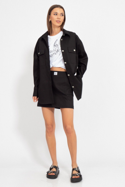 Блуза из джинсовой ткани и хлопка, свободный силуэт Kivviwear 4193.02 - фото 3