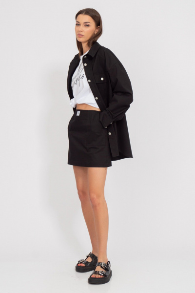 Костюм из джинса юбка мини и свободная блуза Kivviwear 41934194.02 - фото 5