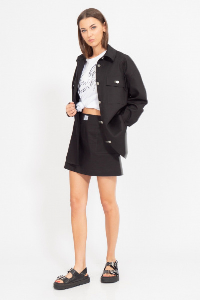 Костюм из джинса юбка мини и свободная блуза Kivviwear 41934194.02 - фото 3