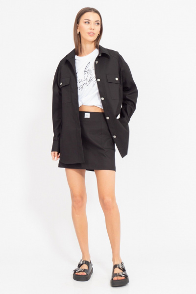 Костюм из джинса юбка мини и свободная блуза Kivviwear 41934194.02 - фото 2