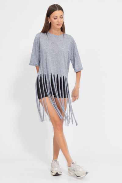 Майка из трикотажа с боковыми стяжками в стиле тай-дай Kivviwear 4195.02 - фото 2