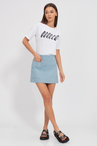 Джинсовая мини-юбка из качественного хлопка Kivviwear 4196.01 - фото 1