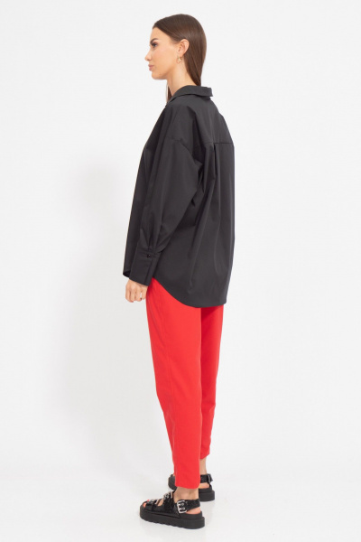 Хлопковая блуза свободного силуэта из ткани текстиль Kivviwear 4199.01 - фото 9