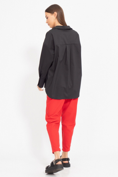 Хлопковая блуза свободного силуэта из ткани текстиль Kivviwear 4199.01 - фото 8