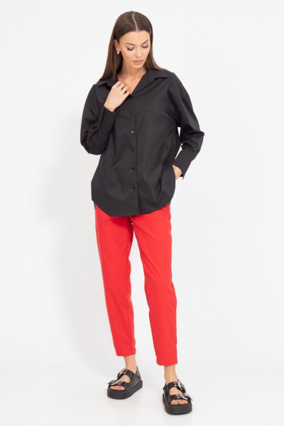 Хлопковая блуза свободного силуэта из ткани текстиль Kivviwear 4199.01 - фото 7