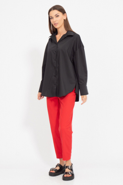 Хлопковая блуза свободного силуэта из ткани текстиль Kivviwear 4199.01 - фото 3