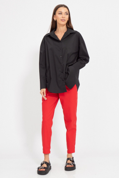 Хлопковая блуза свободного силуэта из ткани текстиль Kivviwear 4199.01 - фото 2