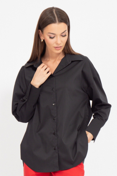 Хлопковая блуза свободного силуэта из ткани текстиль Kivviwear 4199.01 - фото 1