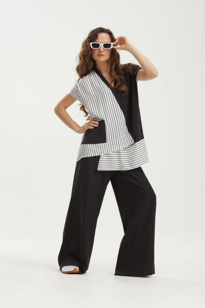 Летний комплект из блузы и брюк из вискозы с карманами ElPaiz 1085 - фото 2