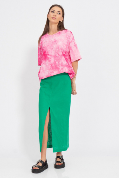 Льняная юбка-карандаш с разрезом для женственного образа Kivviwear 4202.03 - фото 4