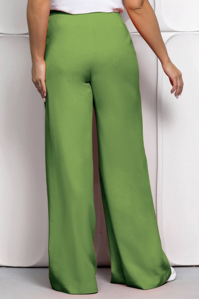 Льняной костюм-двойка с брюками на резинке и рубашкой на пуговицах Gold Style 2626 салатовый - фото 9