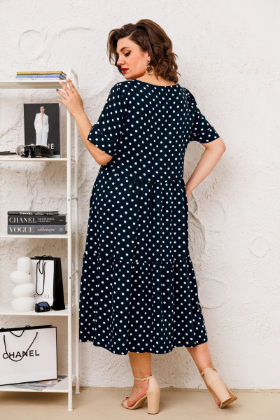 Платье AGATTI 5299-1 темно-синий_горох - фото 3