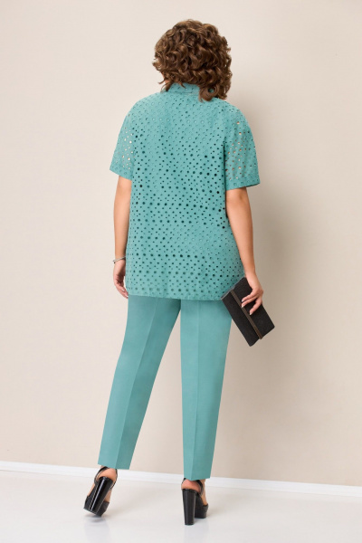 Блуза, брюки, рубашка VOLNA 1353 светло-бирюзовый - фото 3