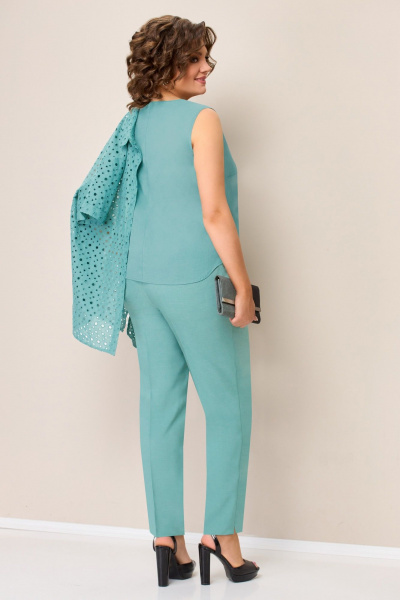 Блуза, брюки, рубашка VOLNA 1353 светло-бирюзовый - фото 5