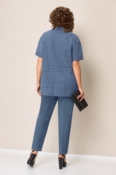 Блуза, брюки, рубашка VOLNA 1353 голубой_джинсовый - фото 3