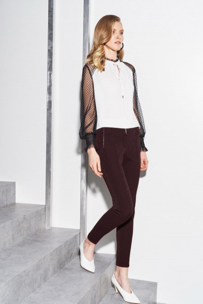 Брюки из трикотажа нарядного стиля с классическим кроем BURVIN 7212-11 1 - фото 1