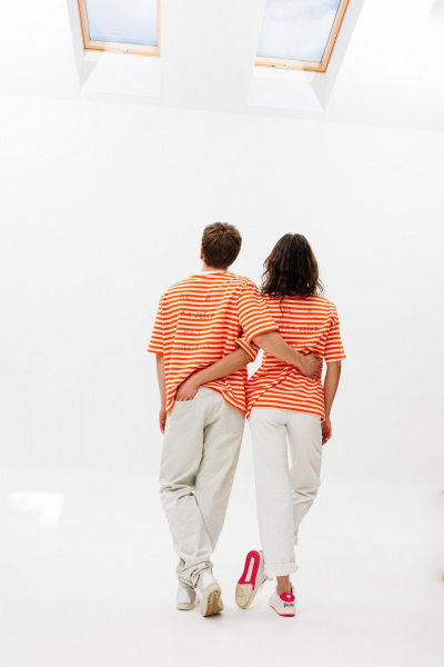 футболка unisex прямая из хлопкового трикотажа HIT 0223м оранжевый - фото 7