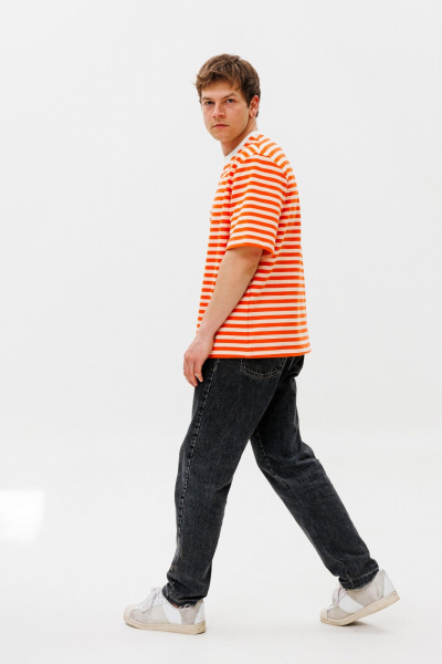 футболка unisex прямая из хлопкового трикотажа HIT 0223м оранжевый - фото 5