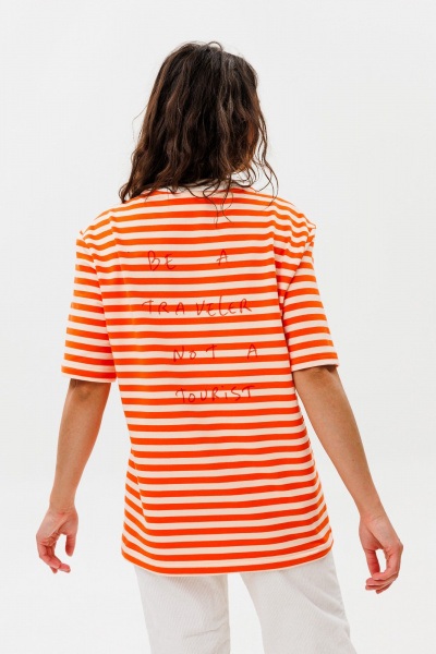 футболка unisex прямая из хлопкового трикотажа HIT 0223 оранжевый - фото 5