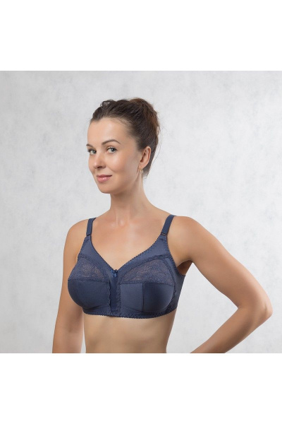 Бюстгальтер из кружево и трикотажа синего цвета Verally 213-6 сапфир - фото 1