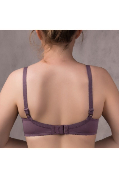 Бюстгальтер фиолетовый из кружева и трикотажа для комфортной формы Verally 259-4 крокус - фото 6