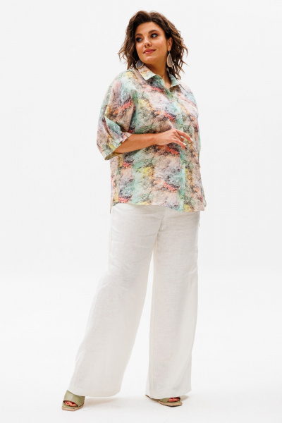 белые льняные штаны с карманами и классической посадкой Anelli 1425.2 белоснежка - фото 9