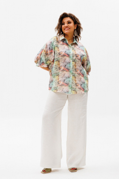 белые льняные штаны с карманами и классической посадкой Anelli 1425.2 белоснежка - фото 8