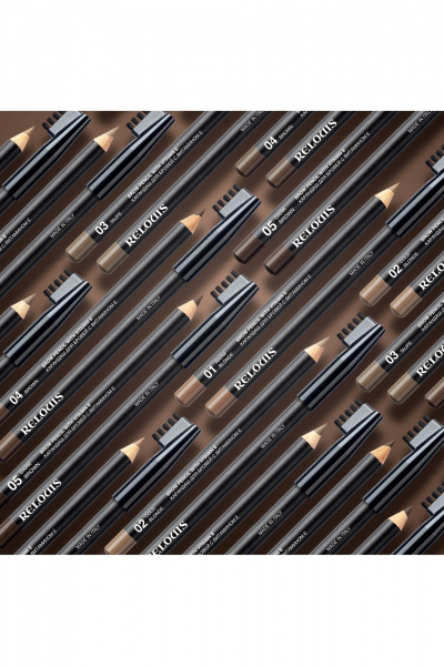 Карандаш для бровей с витамином Е, 5 оттенков, мягкая текстура Relouis BROW_PENCIL_WITH_VITAMIN_E тон:05 dark brown - фото 7