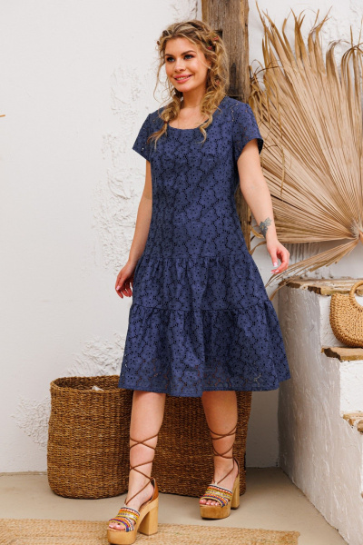 Платье AMORI 9804 индиго - фото 2