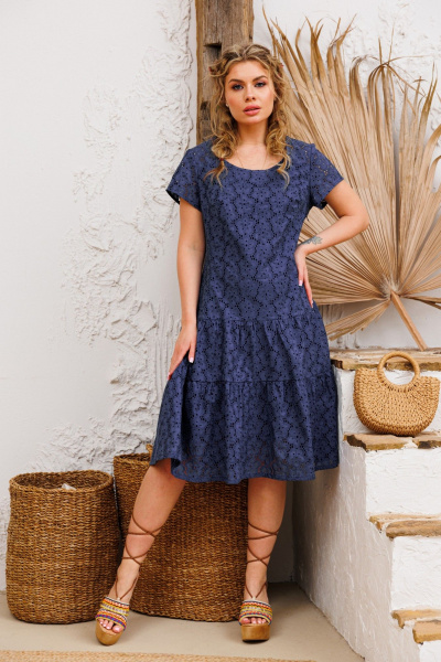 Платье AMORI 9804 индиго - фото 1