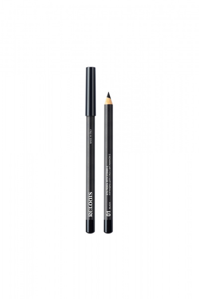 Карандаш для глаз с витамином Е, 10 оттенков, матовые и металлик Relouis EYE_PENCIL_WITH_VITAMIN_E тон:01 black - фото 1