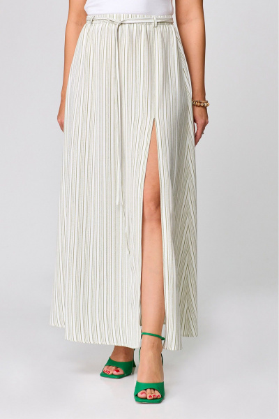 Макси юбка с боковым разрезом и асимметричным кроем Zlata 4436 оливковый - фото 6