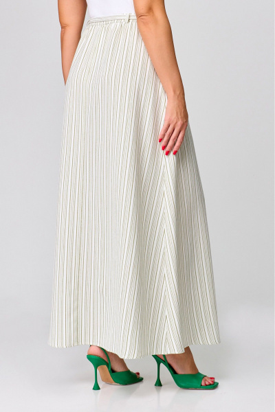 Макси юбка с боковым разрезом и асимметричным кроем Zlata 4436 оливковый - фото 4