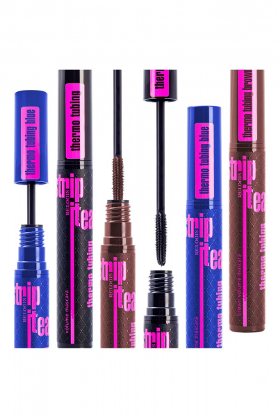 Объемная тушь для ресниц с инновационной формулой Relouis Strip_it_Easy_Thermo_Tubing коричневая - фото 6