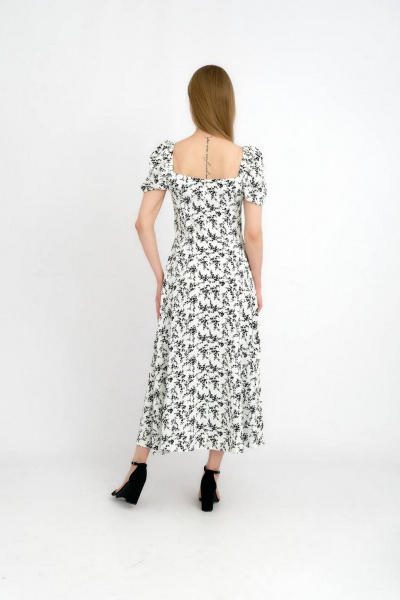 Легкое платье из струящейся ткани с разрезом и открытой спинкой Мастер Мод 844пмс. белый - фото 2