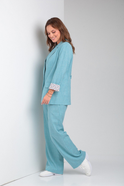 Брюки, жакет TVIN 7634Л бирюза - фото 5