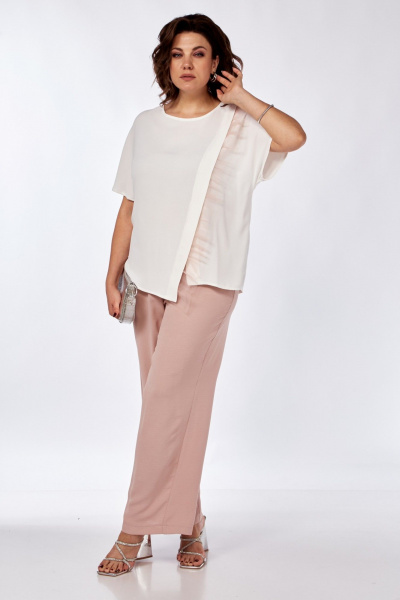 Блуза, брюки Диомант 1969 пудра - фото 2