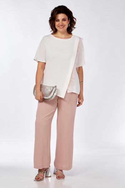 Блуза, брюки Диомант 1969 пудра - фото 1