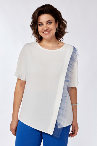 Блуза, брюки Диомант 1969 синий - фото 3