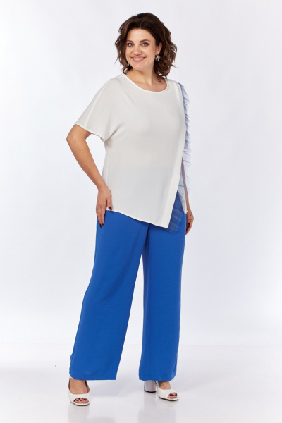 Блуза, брюки Диомант 1969 синий - фото 2
