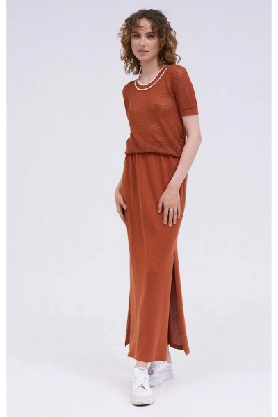 Короткий трикотажный джемпер с ажурным переплетением MOZART SD-008 - фото 3