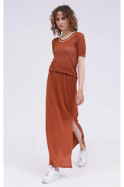 Короткий трикотажный джемпер с ажурным переплетением MOZART SD-008 - фото 1