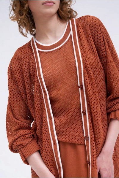 Короткий трикотажный джемпер с ажурным переплетением MOZART SD-008 - фото 2