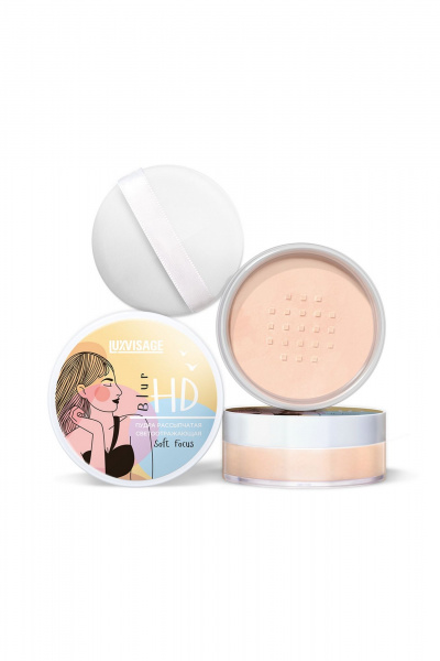 Бежевая пудра, матирующая для гладкой и бархатистой кожи LUXVISAGE HD Blur Soft Focus, Универсальный - фото 3