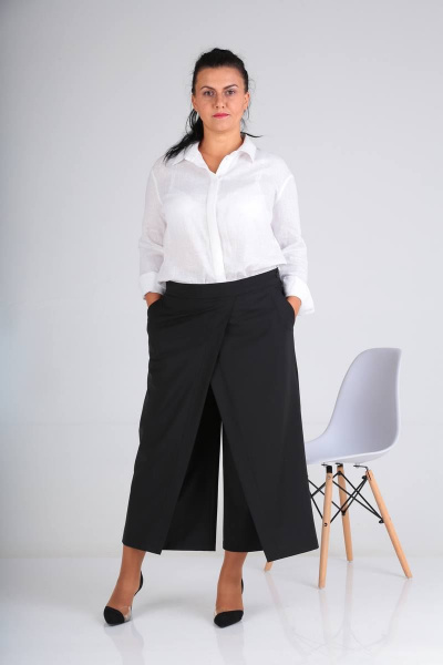 Брюки-кюлоты из костюмной ткани с эффектом запаха Ma Vie М541 - фото 10