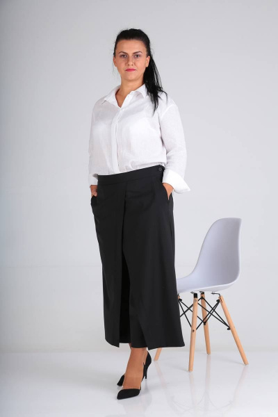 Брюки-кюлоты из костюмной ткани с эффектом запаха Ma Vie М541 - фото 7