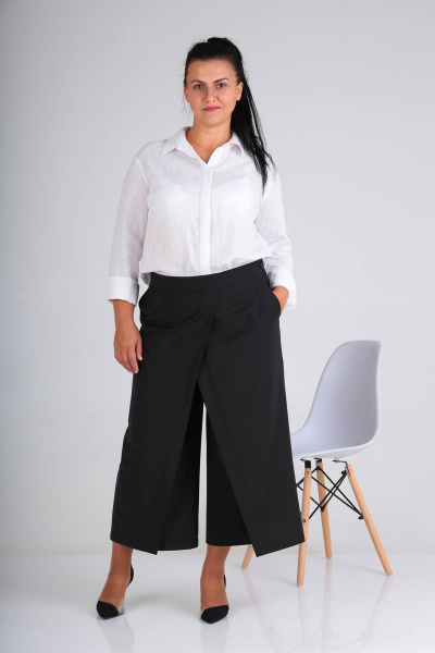 Брюки-кюлоты из костюмной ткани с эффектом запаха Ma Vie М541 - фото 6