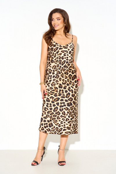 Платье-комбинация средняя длина из текстиля с регулируемыми бретелями FOXY FOX 1646 - фото 1